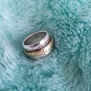 Silpada Sterling Silver and Gold Spin Ring